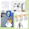 1 Set Plastic Blank Key Tags with Steel Keychain Clasps AJEW-SP0001-44-6