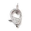 Brass Clear Cubic Zirconia Lobster Claw Clasps X-KK-Z078-50P-1