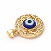 Rack Plating Brass Micro Pave Clear Cubic Zirconia Pendants LAMP-A153-07G-04-2