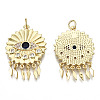 Brass Micro Pave Clear Cubic Zirconia Pendants ZIRC-S067-094-NF-2