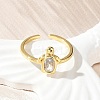 Clear Cubic Zirconia Open Cuff Rings RJEW-A061-03G-1