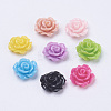 Mixed Opaque Resin Flower Cabochons X-CRES-B342-M-1