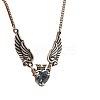 Alloy Colorful Rhinestone Angel Wing Heart Pendant Necklaces for Women FS-WGA620E-01-5