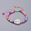 Handmade Polymer Clay Heishi Beads Kids Braided Bracelets BJEW-JB04317-05-1