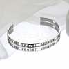 Non-Tarnish Stylish 304 Stainless Steel Hollow Letter Open Cuff Bangles for Women's Daily Wear MU1994-2-1