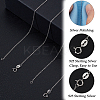 Anti-Tarnish 2Pcs Trendy Unisex Rhodium Plated 925 Sterling Silver Cable Chains Necklaces Set STER-BBC0006-14B-4
