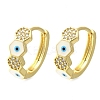 Brass Clear Cubic Zirconia Hoop Earrings EJEW-M047-06G-4