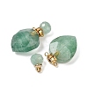Natural Green Strawberry Quartz Faceted Teardrop Bottle Pendants G-A225-02G-01-2