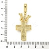 Rack Plating Brass Micro Pave Clear Cubic Zirconia Pendants KK-Z067-03G-03-3