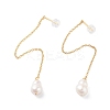 Natural Pearl Earrings for Women EJEW-E303-01G-1