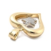 Rack Plating Brass with Cubic Zirconia Pendants KK-Q017-10D-G-2