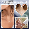 DIY 304 Stainless Steel Blank Rectangle Pendnat Necklace with Cable Chains Making Kit DIY-SC0024-16-5
