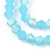 Imitation Jade Bicone Frosted Glass Bead Strands GLAA-F029-JM4mm-A03-3