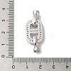 Rack Plating Brass Micro Pave Clear Cubic Zirconia Fold Over Clasps KK-A222-19P-3