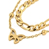304 Stainless Steel Double Layer Necklaces NJEW-P311-01D-G-2