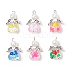 Glass Enamel Beads Pendants PALLOY-JF04137-02-1
