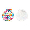 Printed Natural Freshwater Shell Big Pendants SHEL-N032-235-05-1