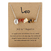 Natural Red Jasper & Tiger Eye & Citrine Chip & Alloy Constellation Pendant Necklaces WGB0CBC-07-1