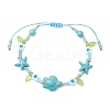 Ocean Theme Synthetic Turquoise & Glass Seed Beaded Bracelets BJEW-MZ00305-02-2