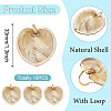 10Pcs Natural Shell Pendants PALLOY-TAC0204-4