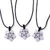 Adjustable Natural Quartz Crystal Star Pendant Necklace NJEW-B086-03H-1