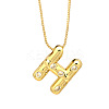 Brass Micro Pave Clear Cubic Zirconia Initial Pendant Necklaces FS-WGF17D9-13-1