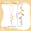 2Pcs Alloy & Natural Shell Pendant Decoration HJEW-DR00184-2