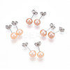 Pearl Ball Stud Earrings EJEW-Q701-01A-01-2