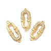 Rack Plating Brass Micro Pave Clear Cubic Zirconia Connector Charms KK-B068-29G-2