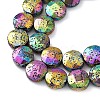 Electroplated Natural Lava Rock Beads Strands G-A256-F01-01J-2