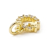 Brass Micro Pave Clear Cubic Zirconia Charms ZIRC-F132-55G-3