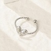 Heart 304 Stainless Steel Open Cuff Rings for Women RJEW-G338-07P-2