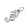 Brass Micro Pave Clear Cubic Zirconia Charms KK-G544-02P-01-2