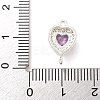 Brass Pave Cubic Zirconia Connector Charms KK-Z072-06S-07-3