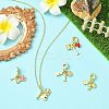 5Pcs 5 Styles Brass Micro Pave Clear Cubic Zirconia European Dangle Charms FIND-CJ0005-20-6