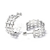 Non-Tarnish 304 Stainless Steel Hollow Out C-shape Stud Earrings STAS-B034-11P-2