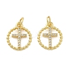 Brass Micro Pave Cubic Zirconia Pendants X1-KK-C092-21A-G-1
