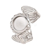 Shell Shape 304 Stainless Steel Cuff Ring Components SA-CBA098D-03P-A-1