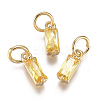 Brass Micro Pave Cubic Zirconia Charms ZIRC-F111-03G-01-1