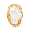 Irregular Oval Alloy Adjustable Rings for Women RJEW-M018-03G-2