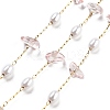 Handmade Dyed Natural Quartz Crystal and ABS Imitation Pearl Beaded Chains CHS-P019-07G-B-1