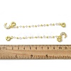 Brass Clear Cubic Zirconia Chain Moon European Safety Chain Charms KK-A236-04G-3