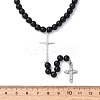 Adjustable Stainless Steel Double Cross Pendant Necklaces NJEW-F336-02P-5