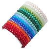 15Pcs 15 Colors Faceted Rondelle Imitation Jade Glass Beaded Stretch Bracelet Sets BJEW-JB10790-5
