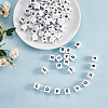 20Pcs White Cube Letter Silicone Beads 12x12x12mm Square Dice Alphabet Beads with 2mm Hole Spacer Loose Letter Beads for Bracelet Necklace Jewelry Making JX432O-3