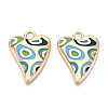 Rack Plating Alloy Enamel Pendants PALLOY-T091-15E-1