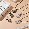 Mixed Gemstone Moon Pendant Necklaces for Women NJEW-JN04270-2
