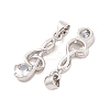 Musical Note Real Platinum Plated Brass Cubic Zirconia Pendants LS-ZIRC-R014-09-3