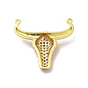 Rack Plating Brass Micro Pave Cubic Zirconia Connector Charms KK-P230-04G-04-2