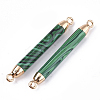Electroplate Synthetic Malachite Links connectors G-S344-73B-2